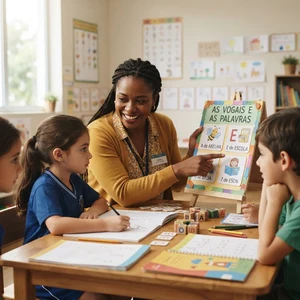 Alfabetização e Letramento: capa do curso na educa